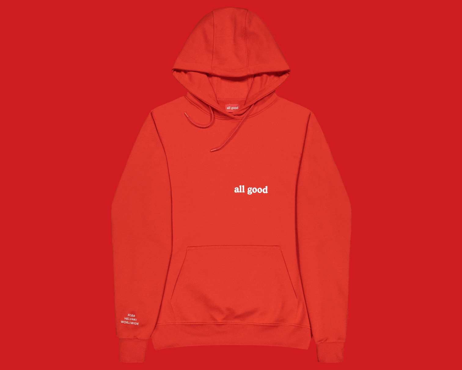 all good hoodie, red
